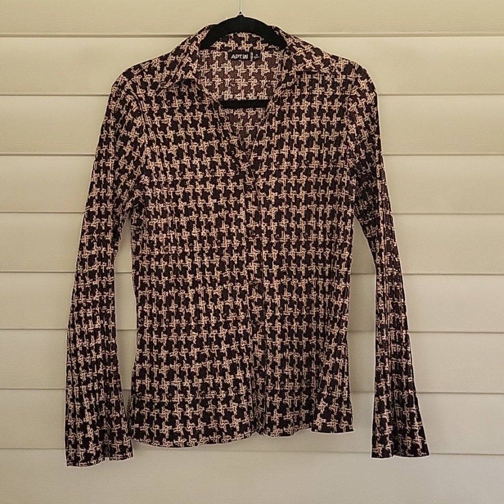APT 9 BLOUSE BUTTON DOWN LONG SLEEVE SIZE MEDIUM